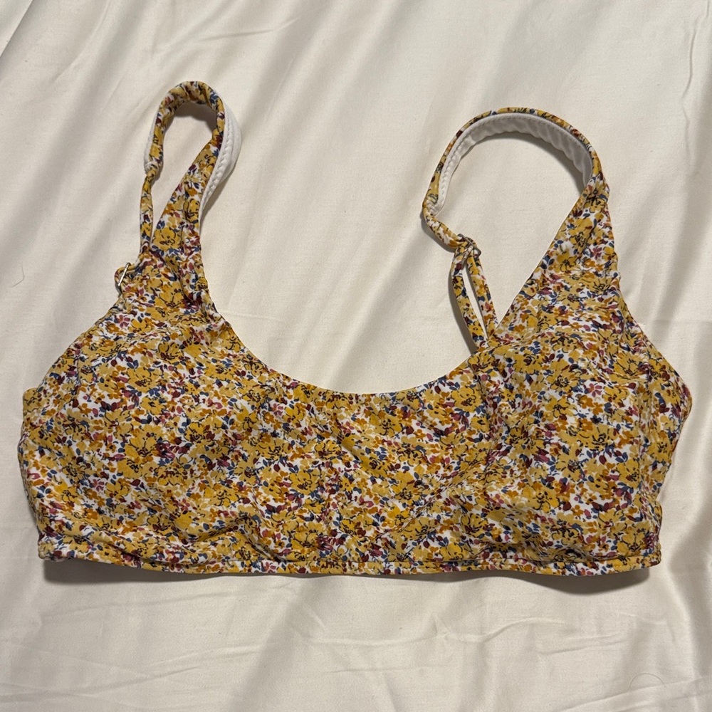 Abercrombie Floral Yellow Bikini Top
